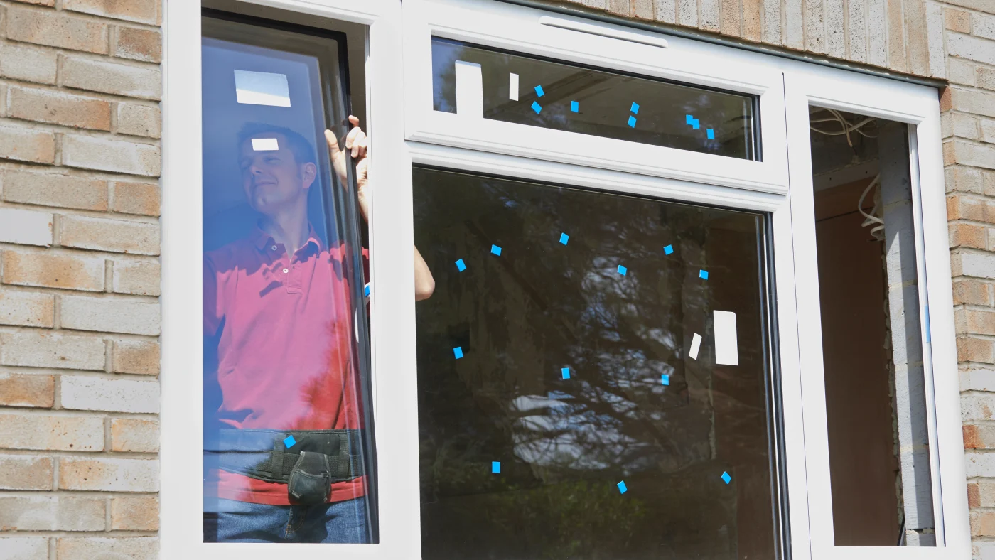 An installer completes a replacement window installation