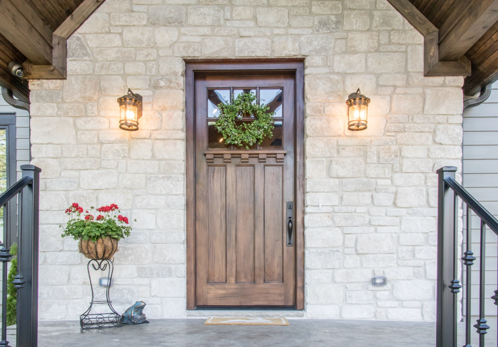 Beautifully Symmetric And Inviting Front Exterior Door